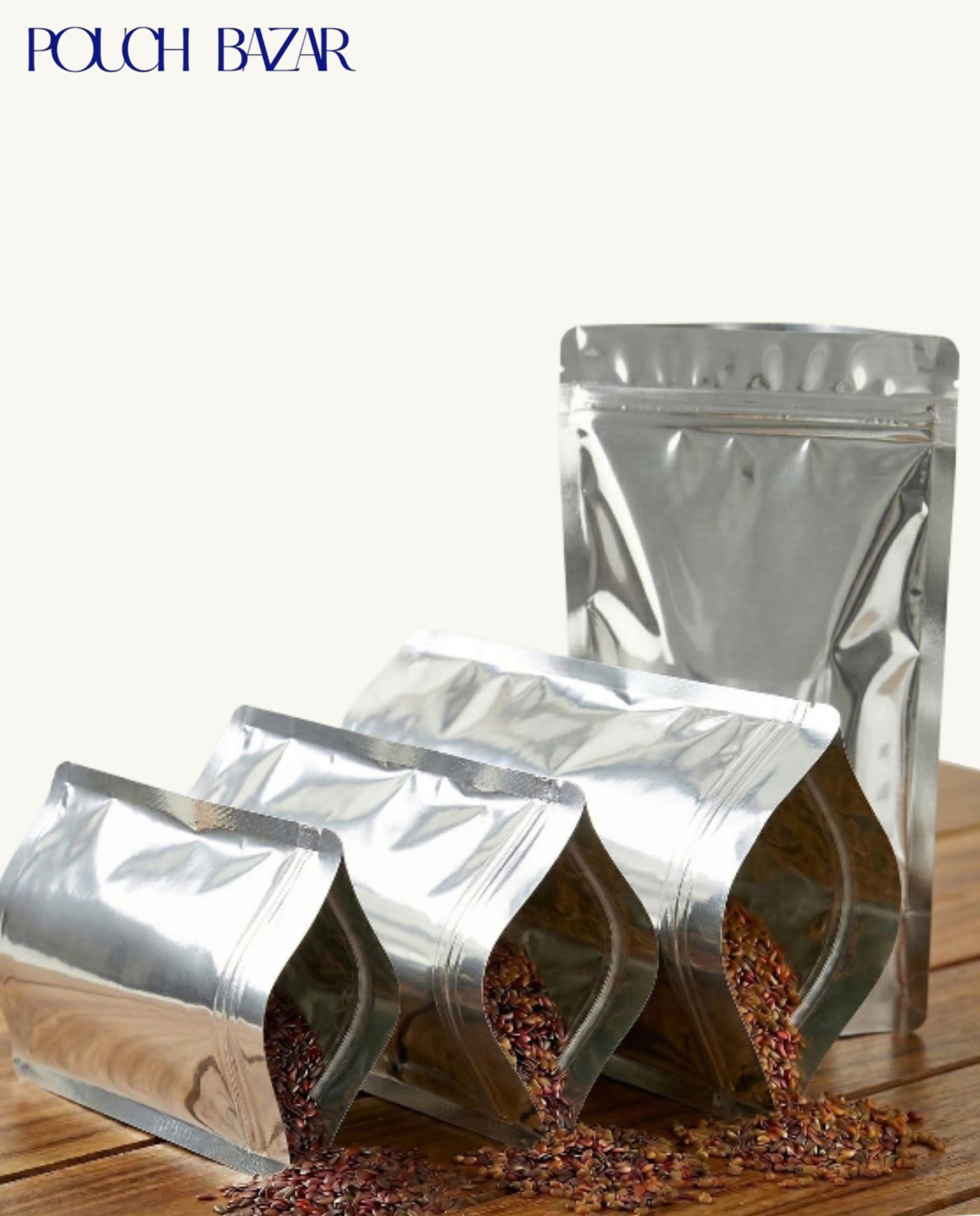 Silver Standup Pouch With Zipper