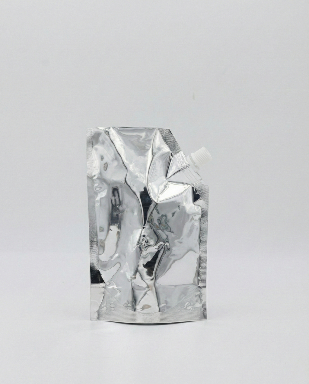 Liquid Silver Metallic Spout Pouch
