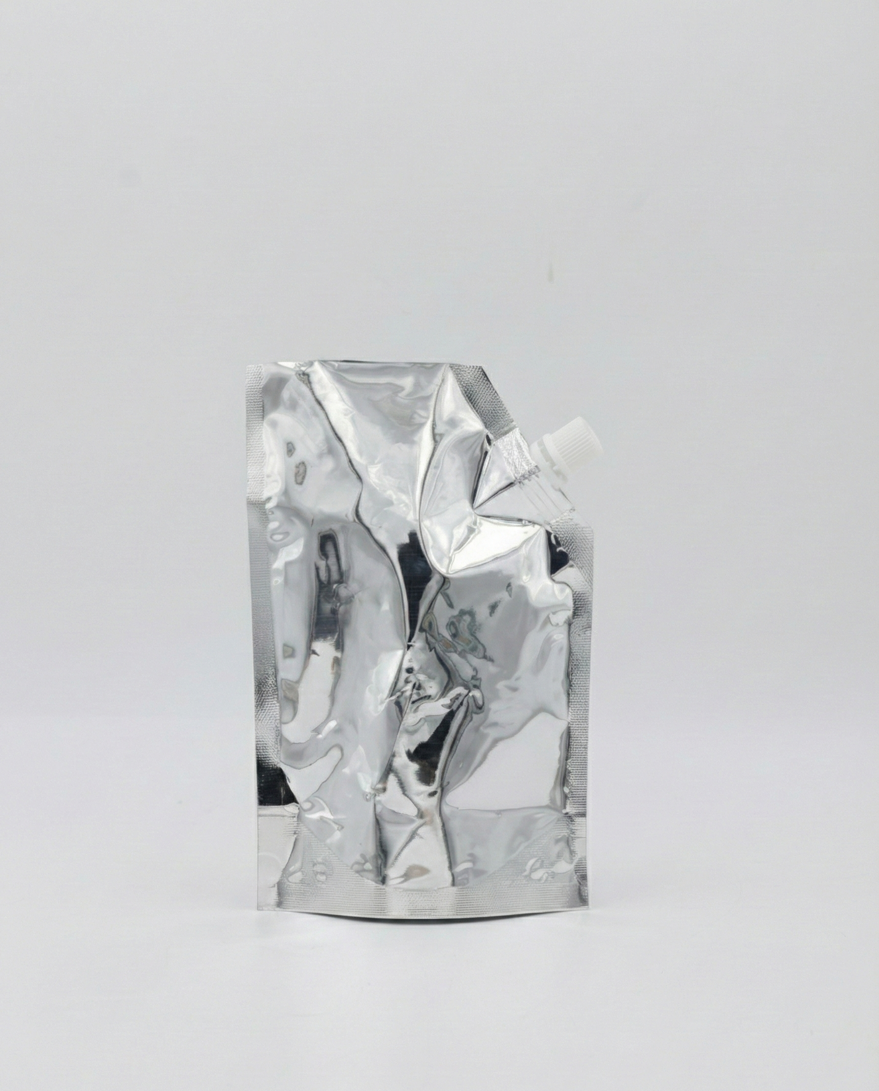 Liquid Silver Metallic Spout Pouch