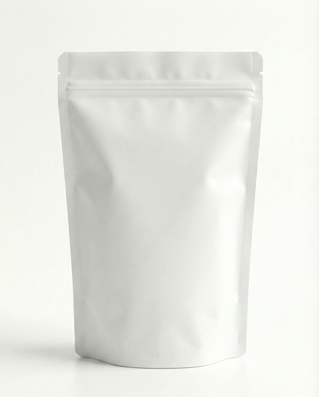 Matte White Stand Up Pouch with Zipper