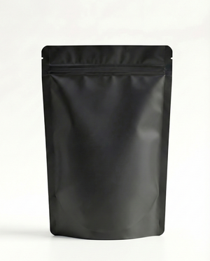 Matte Black Stand Up Pouch with Zipper
