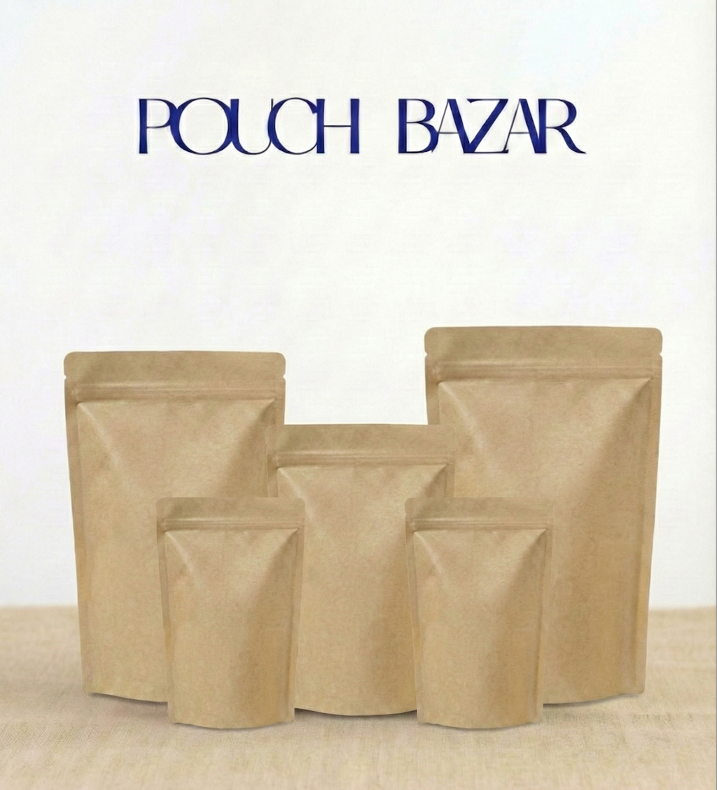 Kraft Paper Stand Up Zipper Pouches