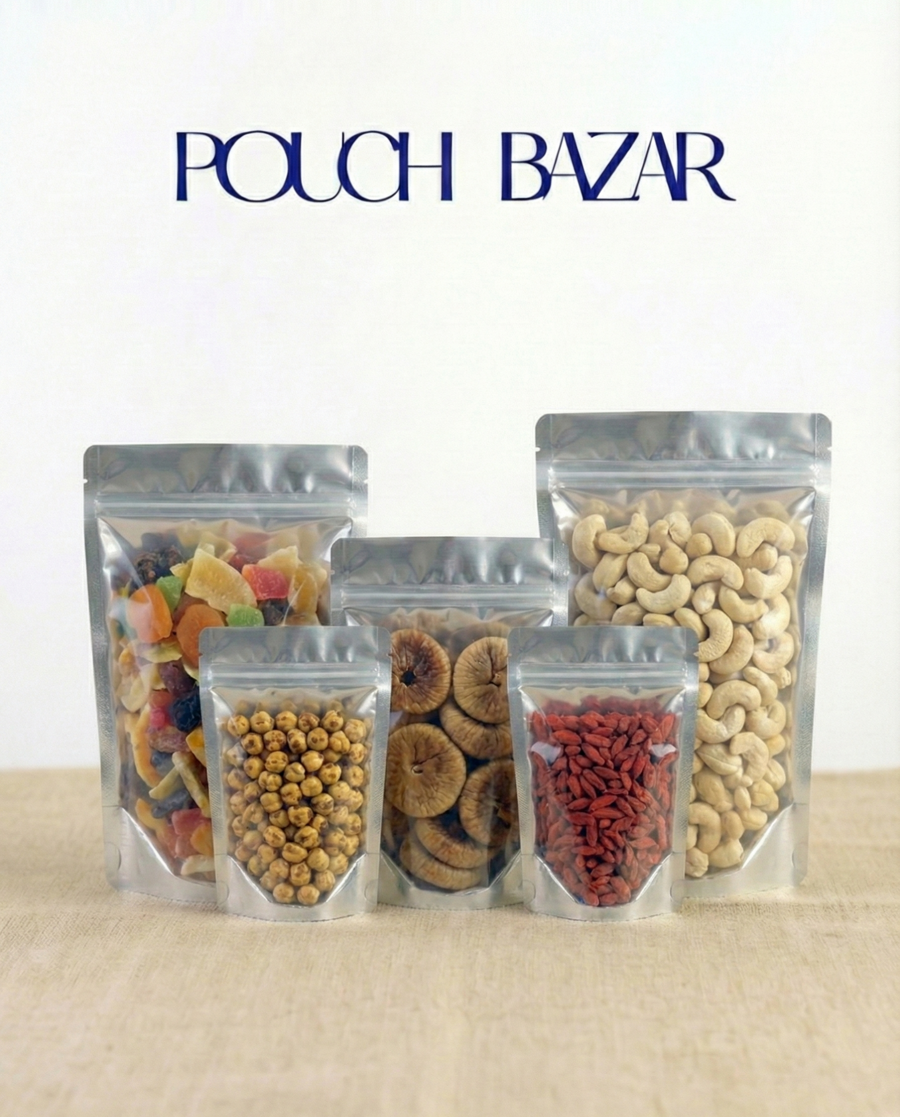 Silver Transparent Zipper Pouch