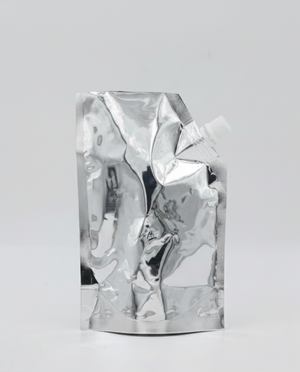 Liquid Silver Metallic Spout Pouch